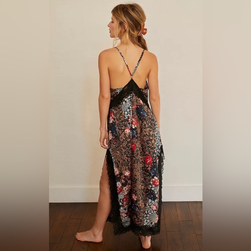 Free People Black Floral Lace Midi Dress - Picture 3 of 14